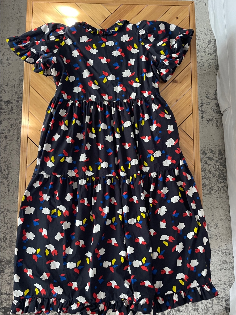 Clare V. Martine Dress Black High-Low Floral Print Midi Skirt size M . - Picture 9 of 11